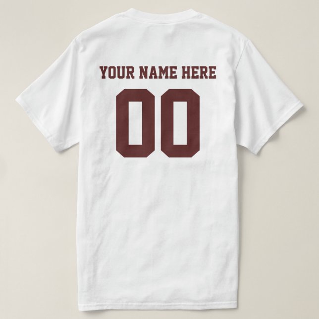 Ditt eget numrerar och namn tee shirt (Design baksida)