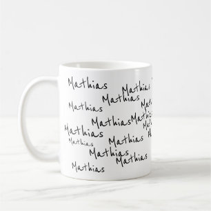 ditt eget svarta skript namn på vitt kaffemugg
