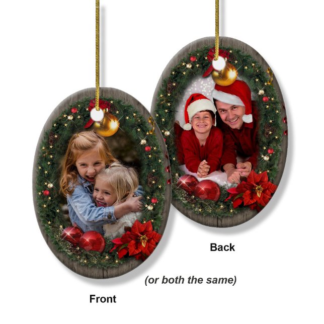 Ditt eller dina foto(er) julgransprydnad keramik (Skapare uppladdad)