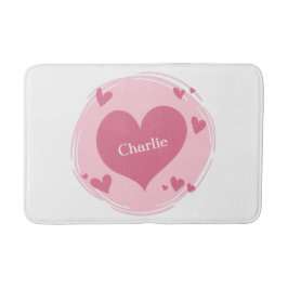 Ditt eller dina namn i hjärtbad. badrumsmatta