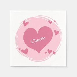 Ditt eller dina namn i pappra hjärtblöjor pappersservett