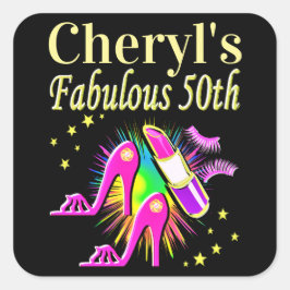 DITT FABULÖSA 50:E PERSONLIG-UTFORMNING FYRKANTIGT KLISTERMÄRKE