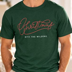 Ditt Familj Jul Modern Skrift Familjenamn T Shirt
