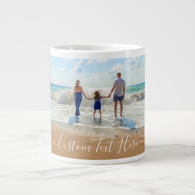 Ditt familjefoto kaffemugg present med anpassad te jumbo mugg (Framsidan)
