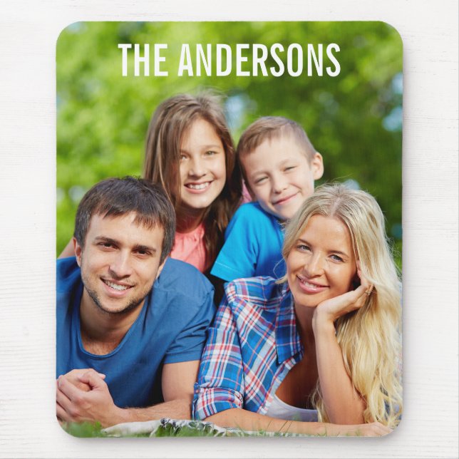 Ditt familjefoto och Namn Mousepad L Musmatta (Framsidan)