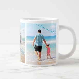 Ditt familjefotokollage Mugg Gift med text Jumbo Mugg