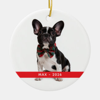Ditt familjehund julfoto julgransprydnad keramik