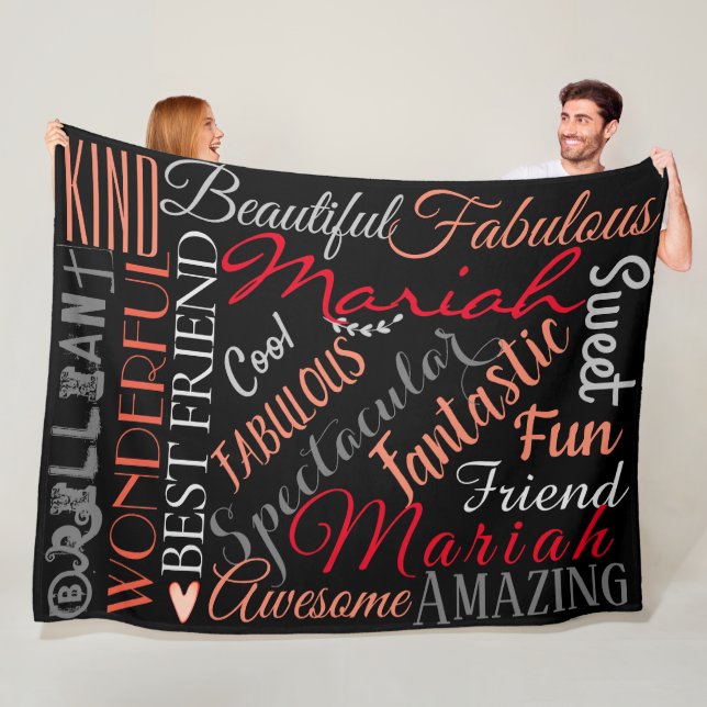 Ditt Färg Orden av Vänskap och mening Fleecefilt (På plats)