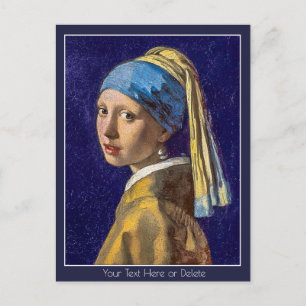 Ditt färg/text Vermeer Flickan med pärlörhänge Vykort