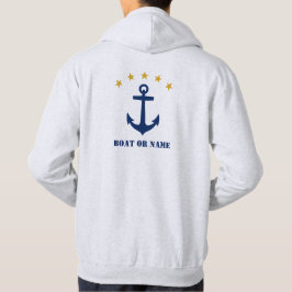 Ditt fartyg eller Namn Classic Anchor Navy Guld Hoodie