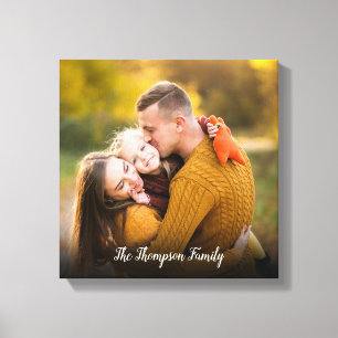 Ditt Favorit Familjefoto Skriptnamn Canvastryck