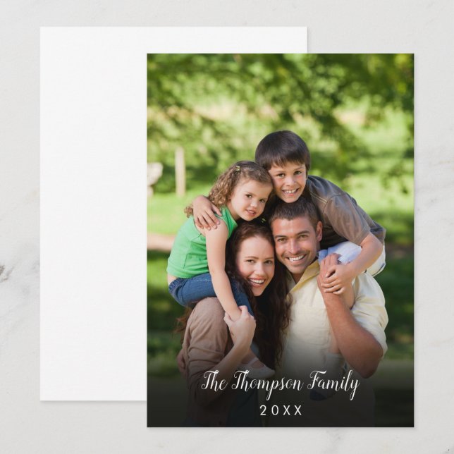 Ditt Favorit Familjefoto Stilsäker Skrift Inbjudningar (Fram/baksida)