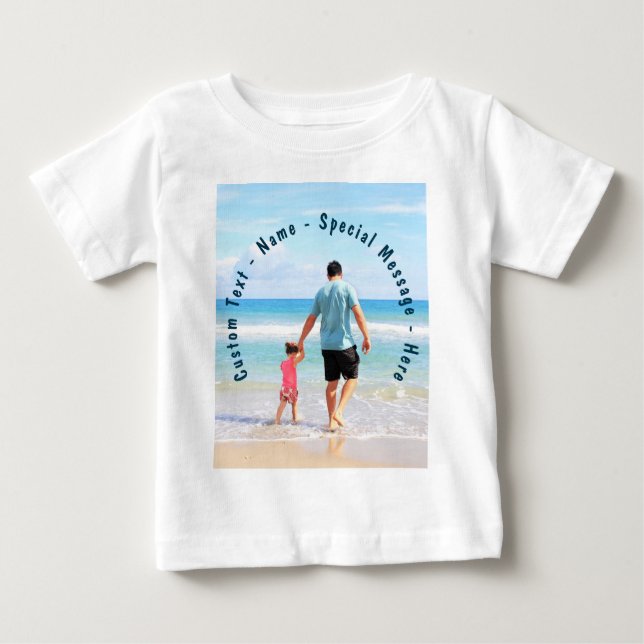 Ditt favoritfoto Baby T-Shirt med Anpassningsbar (Framsida)