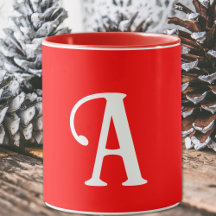 Ditt fetstilta monogram i ljusröd Mugg