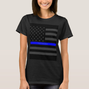 Ditt för blålinjensvart för text tunna påståe t-shirt