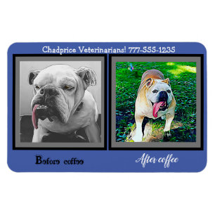 Ditt företag namn, lustig bulldog magnet