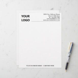 Ditt företags Logotyp Business Letterhead med QR-k Brevhuvud