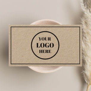 Ditt företags Logotyp l Modern Rustic Black-skript Visitkort