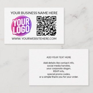 Ditt företags logotyp & QR-kod och text Visitkort