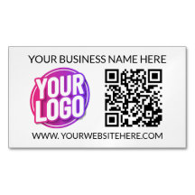 Ditt företags logotyp & QR-kod & text