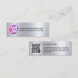 Ditt företags logotyp & QR-kod & text Mini Visitkort