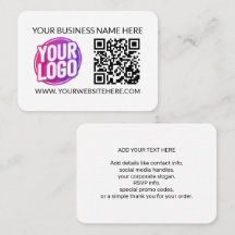 Ditt företags logotyp & QR-kod & text