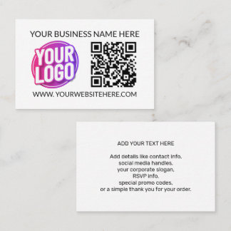 Ditt företags logotyp & QR-kod & text Visitkort