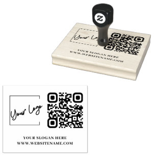 Ditt företagslogotyp Qr-kod anpassad gummistämpel Stämpel