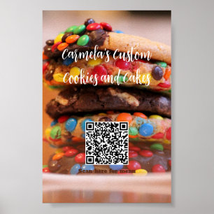 Ditt företagsnamn Text med meny QR-kod Cookie Poster