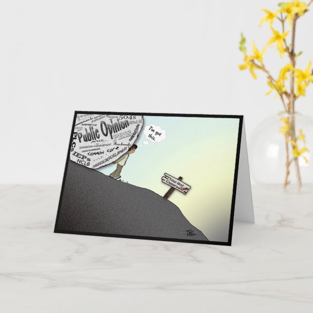 Ditt första klassrummets mappade hälsningskort kort (Gul blomma)