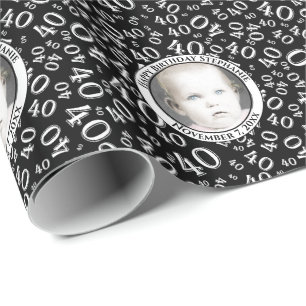Ditt foto 40:e Mönster i rygg/vit Presentpapper
