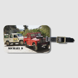 Ditt foto, anpassa, initialer, enkelt bagagebricka