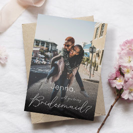 Ditt foto blir min Bridesmaid? Vit Inbjudningar