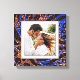 Ditt foto-djur Mönster Leopard Blue Brown Tan Canvastryck