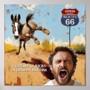 Ditt foto, få dina kicks, Oatman arizona, åsna Poster