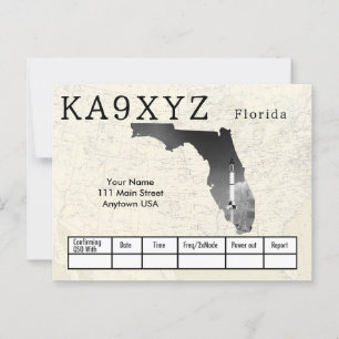 Ditt Foto Florida Formad Utklipp Anpassad QSL Vykort