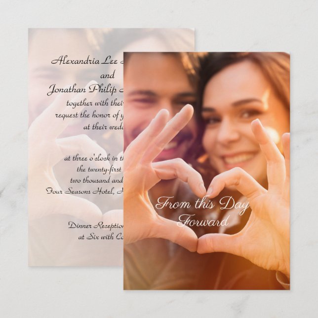 Ditt foto| Från och med dagen framåt Inbjudningar (Fram/baksida)