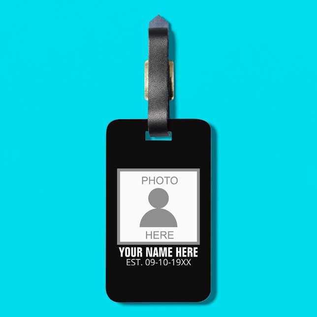 Ditt foto här Namn och din ålder Bagagebricka (Skapare uppladdad)