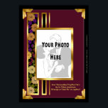 Ditt foto i Burgundy Art Deco Faux Ram Poster<br><div class="desc">Den här 20-tums x28-tums glättade poster mallen innehåller Leslie Sigal Javoreks målning av ett 1930-tal av Art Deco stil Ram i en rik Burgundy färg med en blommigt och guld-accent som innehåller din uppladdade bild och personlig. Vilken coola för par-promfoto, bröllop, årsdag eller för dina själfiler för att dekorera din...</div>