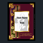 Ditt foto i Burgundy Art Deco Faux Ram Poster<br><div class="desc">Den här 20-tums x28-tums glättade poster mallen innehåller Leslie Sigal Javoreks målning av ett 1930-tal av Art Deco stil Ram i en rik Burgundy färg med en blommigt och guld-accent som innehåller din uppladdade bild och personlig. Vilken coola för par-promfoto, bröllop, årsdag eller för dina själfiler för att dekorera din...</div>