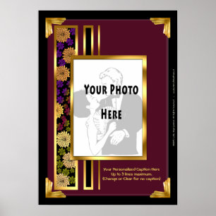 Ditt foto i Burgundy Art Deco Faux Ram Poster