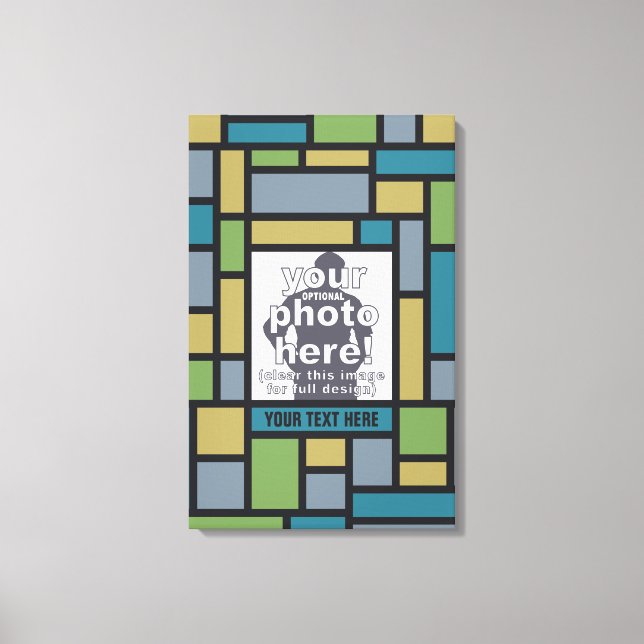 DITT FOTO i den geometriska anpassningsbarna Mönst Canvastryck (Framsida)