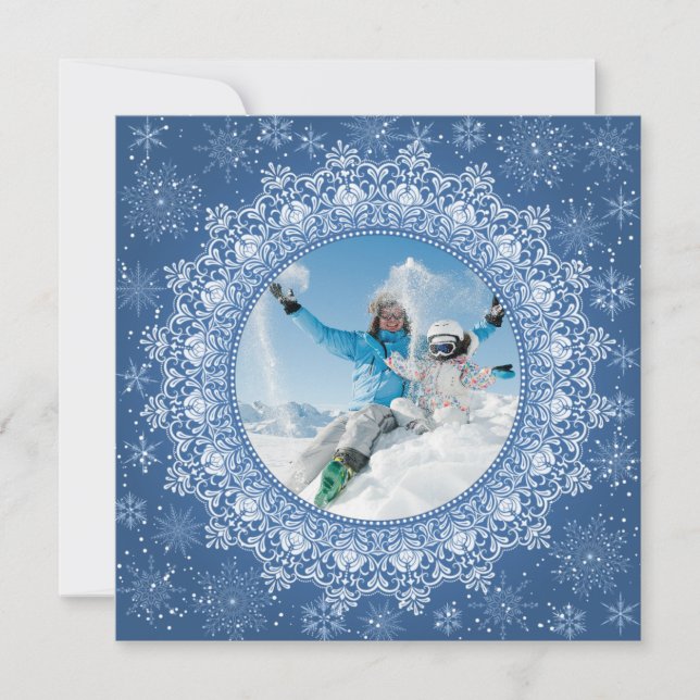 Ditt foto i Elegant Ram anpassningsbar Kort (Framsida)