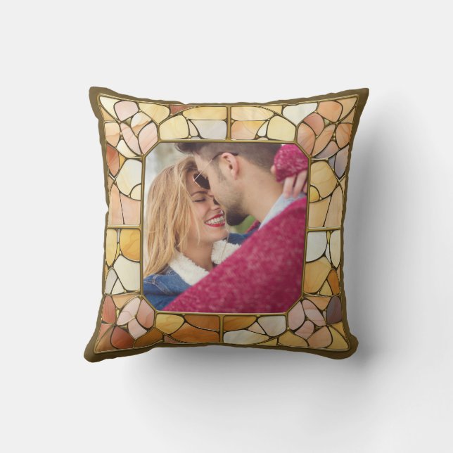 DITT foto i Faux stainless Glass Ram Kudde (Baksida)