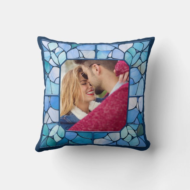 DITT foto i Faux stainless Glass Ram Kudde (Baksida)