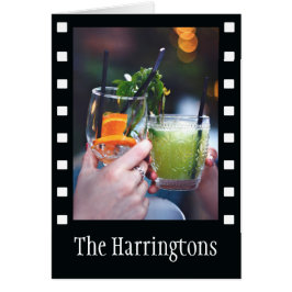 DITT FOTO i "filmremsa"-hälsningskort för anpassni Hälsningskort