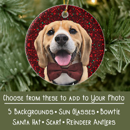 Ditt foto med digitala tillbehör Hat Bowtie ETC Julgransprydnad Keramik