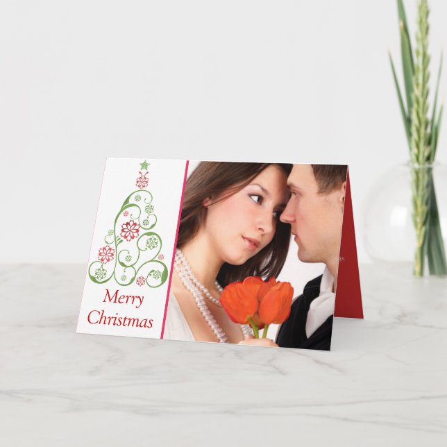 Ditt foto med Julgran Helgdag Card Helgkort (Framsida)