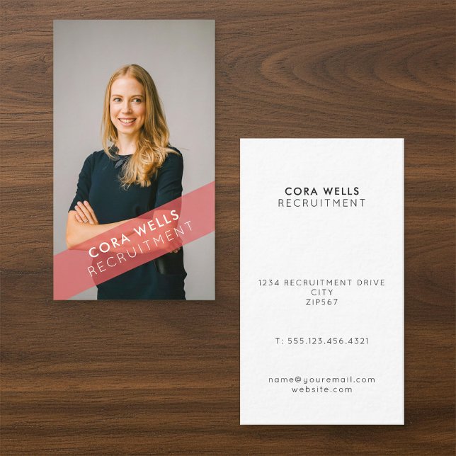 Ditt foto med ogenomskinlig banderoll visitkort (Your photo with opaque banner business card.)