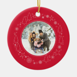 Ditt foto med Original Handrawn-julfransen Julgransprydnad Keramik